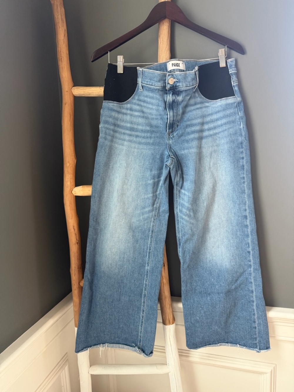 PAIGE Anessa Wide Leg Maternity Jeans